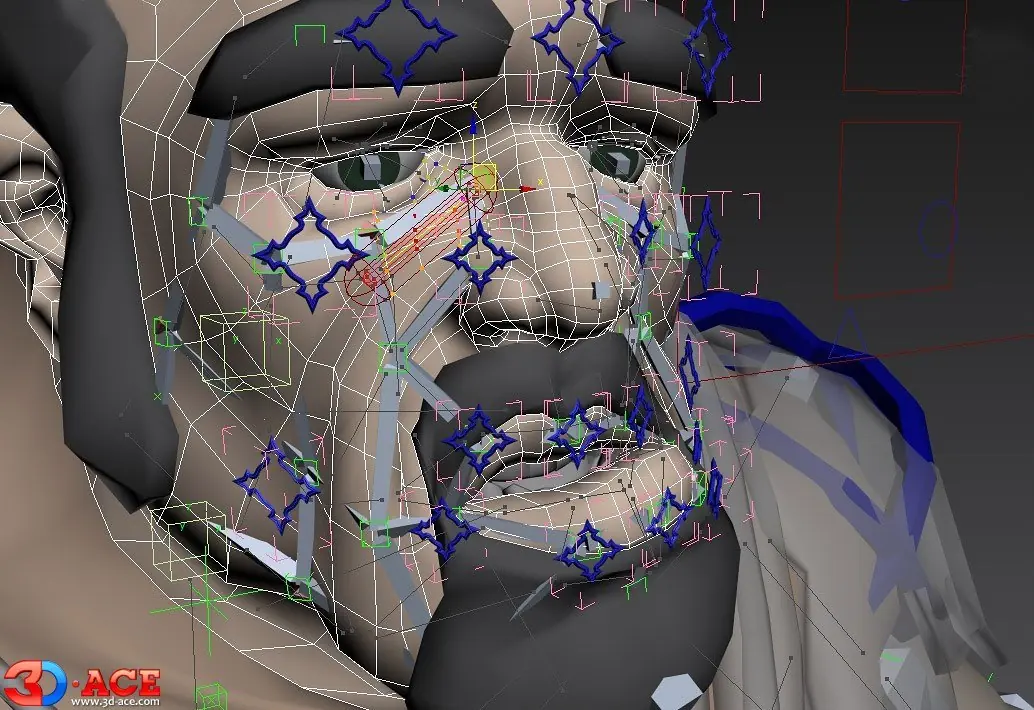 3D character mesh and skeleton setup for game character skinning