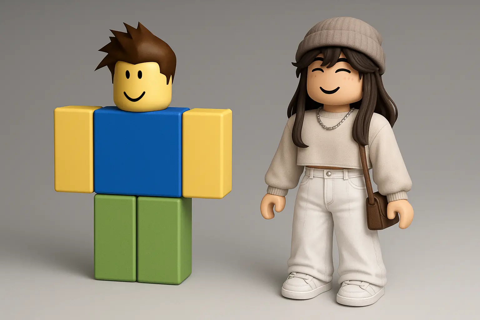 Old and modern Roblox avatar styles comparison